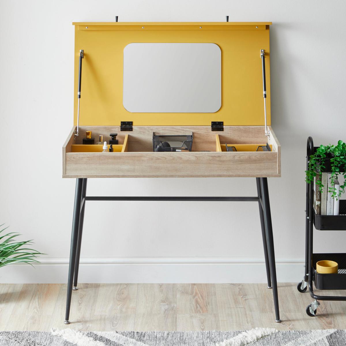 Oliver Lift Top Dressing Desk Ochre – image 2