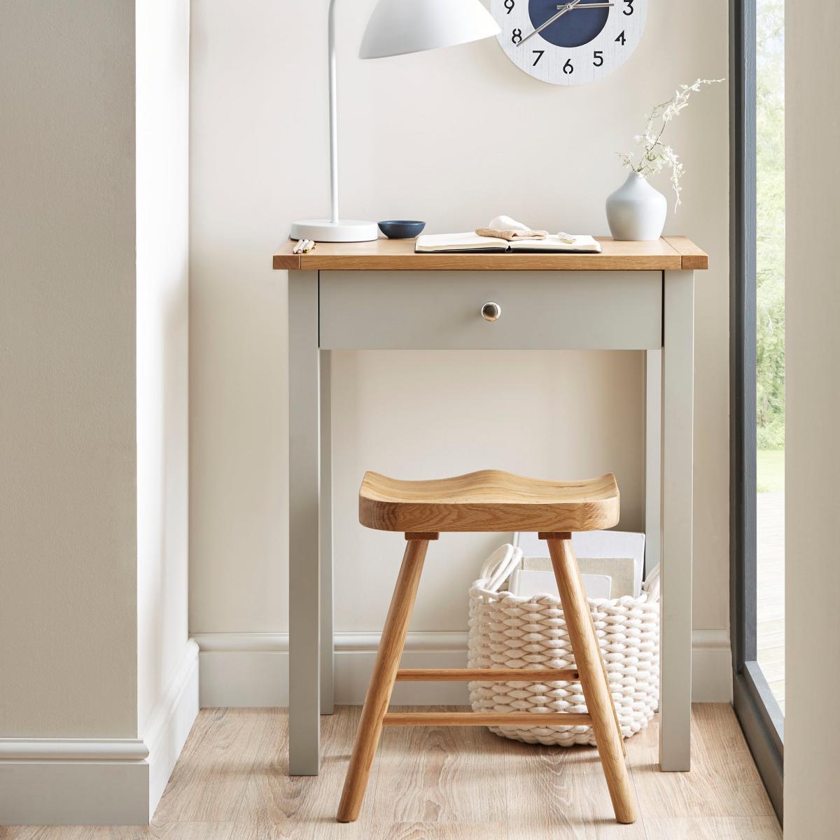 Bromley Grey Compact Desk Grey/Brown – image 2