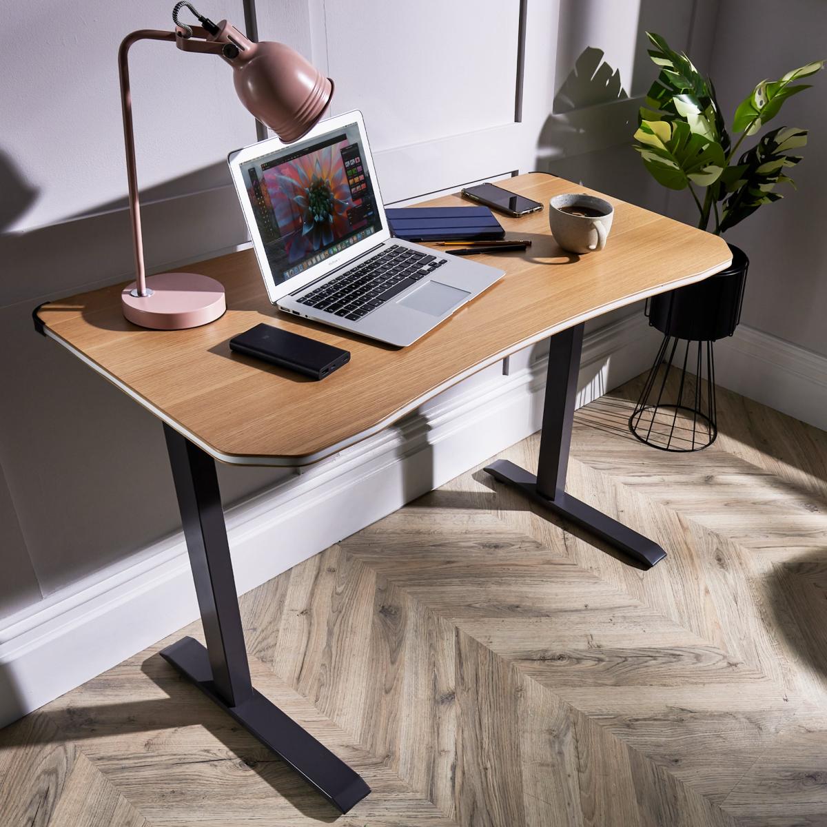 X Rocker Living Woodgrain Desk with Wireless Charging, 140x60cm Oak – image 4