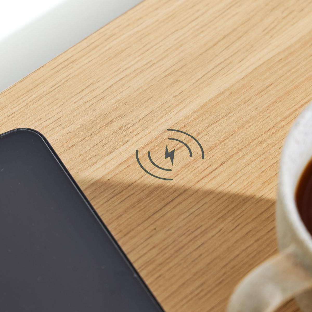 X Rocker Living Woodgrain Desk with Wireless Charging, 140x60cm Oak – image 9