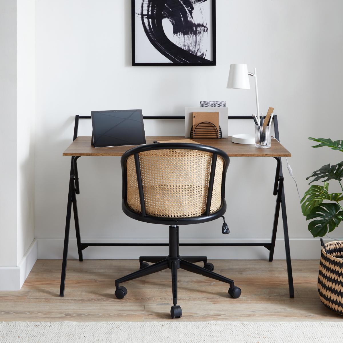 Evelyn Rustic Wood Effect Wide Folding Desk Wood (Brown) – image 3