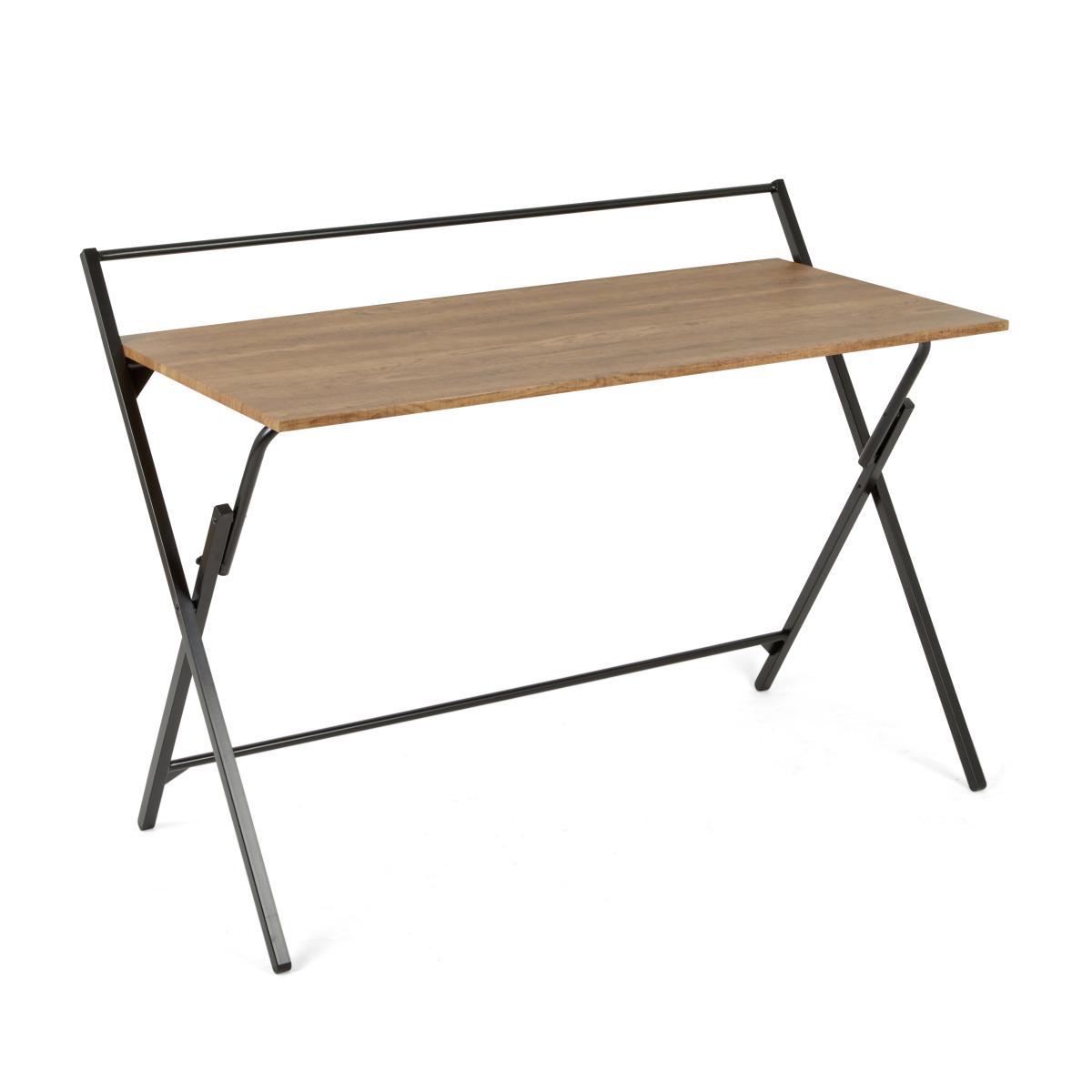 Evelyn Rustic Wood Effect Wide Folding Desk Wood (Brown) – image 4