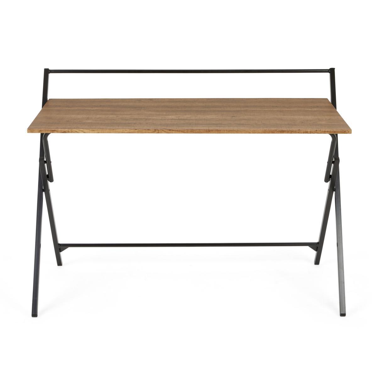 Evelyn Rustic Wood Effect Wide Folding Desk Wood (Brown) – image 5