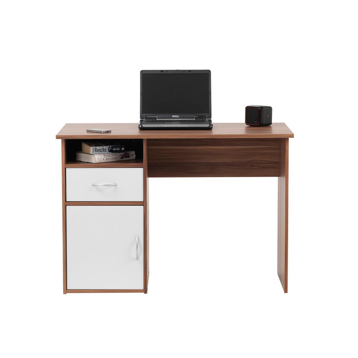 Hastings Desk - Walnut & White Brown/White – image 2
