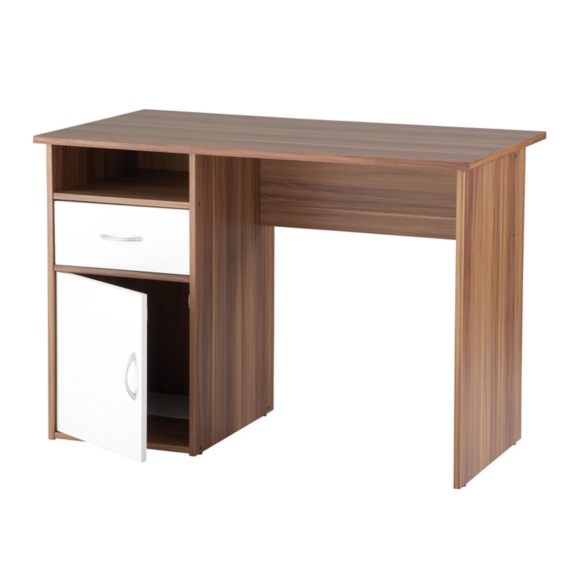 Hastings Desk - Walnut & White Brown/White – image 3