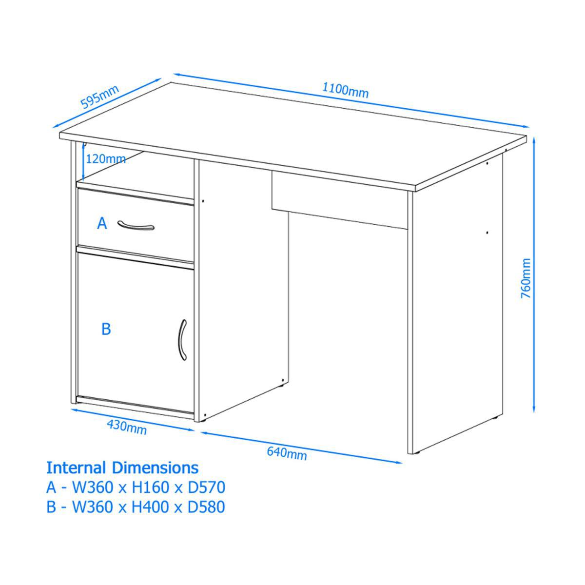 Hastings Desk - Walnut & White Brown/White – image 4