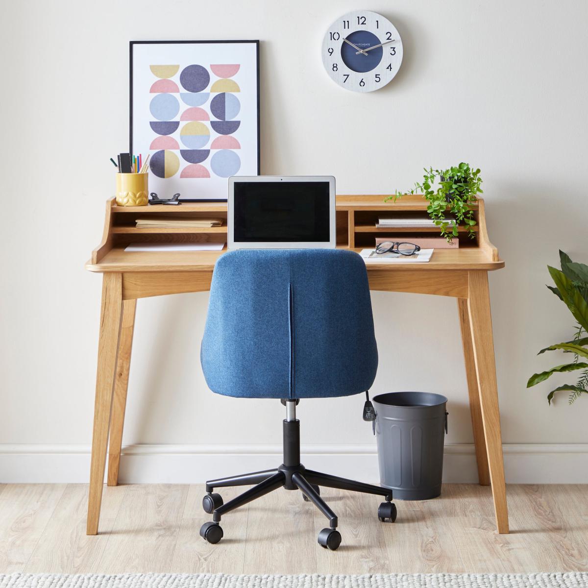 Denton Oak Desk Brown – image 3
