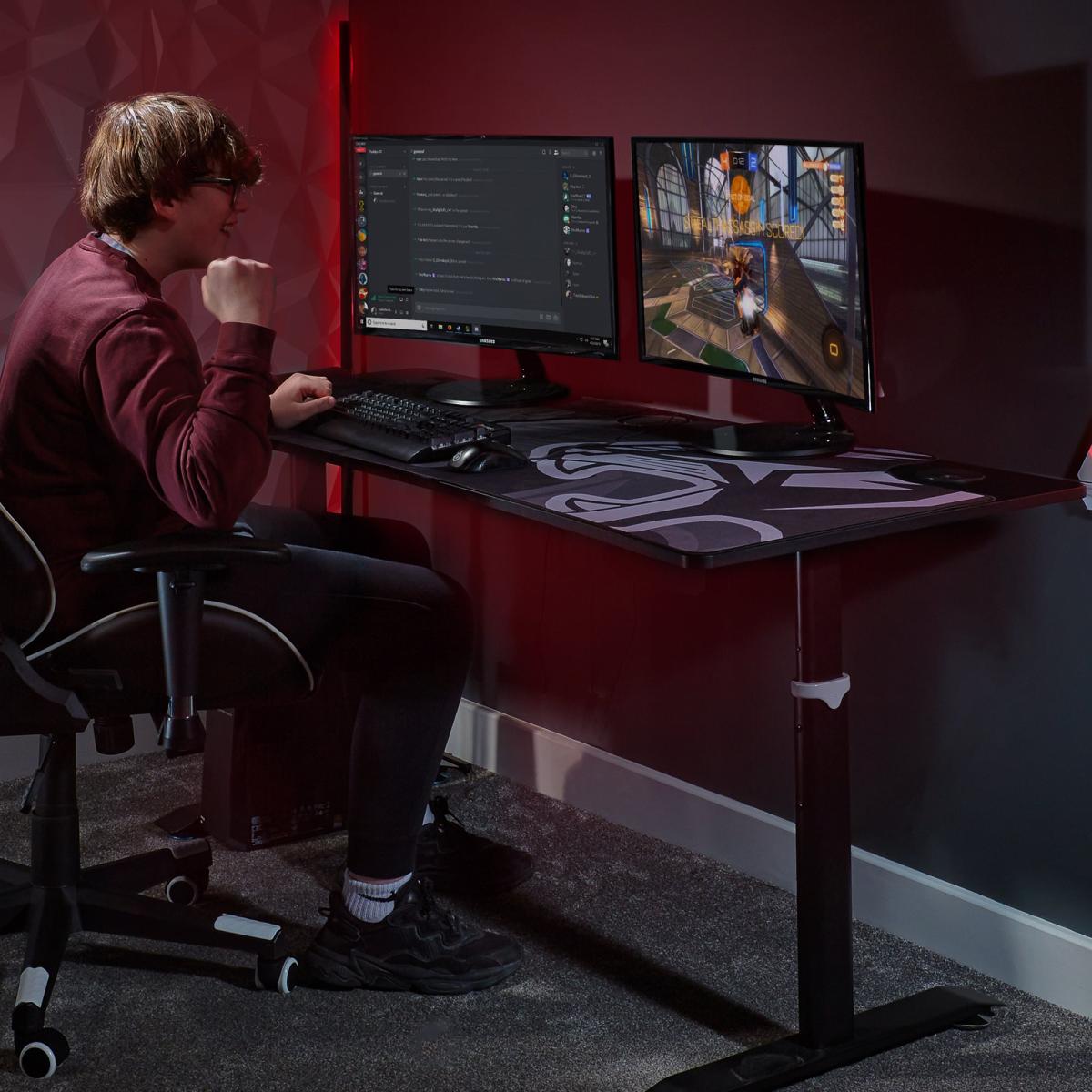 X Rocker Cougar XL Manual Height Adjustable Gaming Desk Black – image 2
