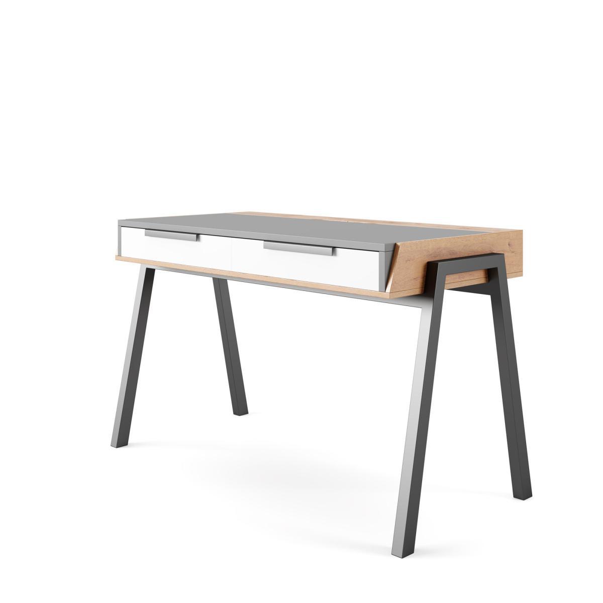 Geneva Desk Grey/Brown/White – image 3