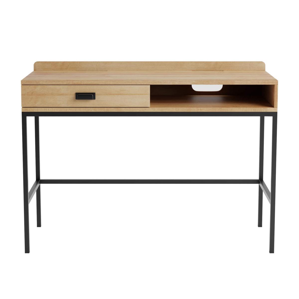 Fulton Oak Effect Desk Brown/Black – image 3
