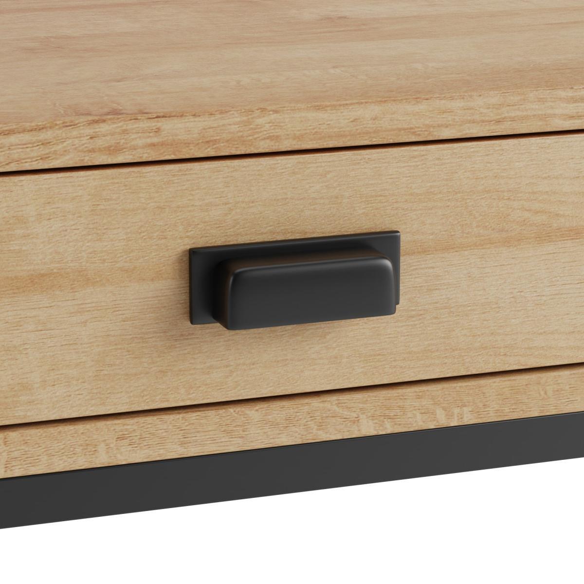Fulton Oak Effect Desk Brown/Black – image 7