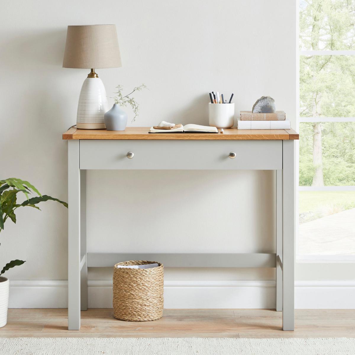 Bromley Grey Slimline Desk Grey – image 2