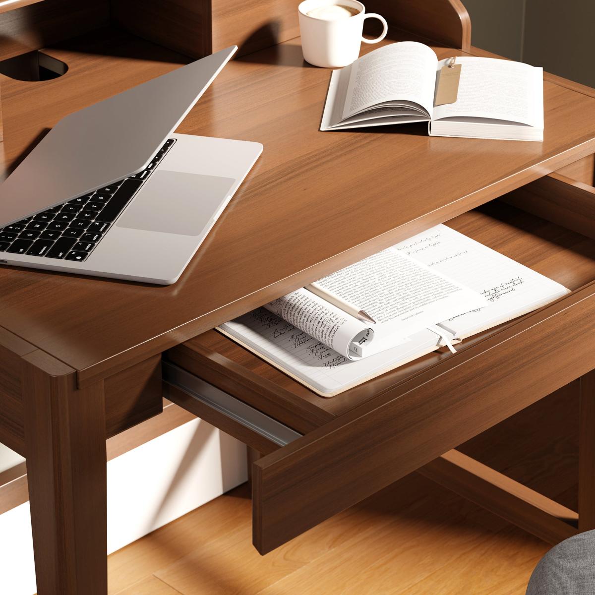 Knowle Compact Pull Out Desk, Dark Stained Oak – image 2