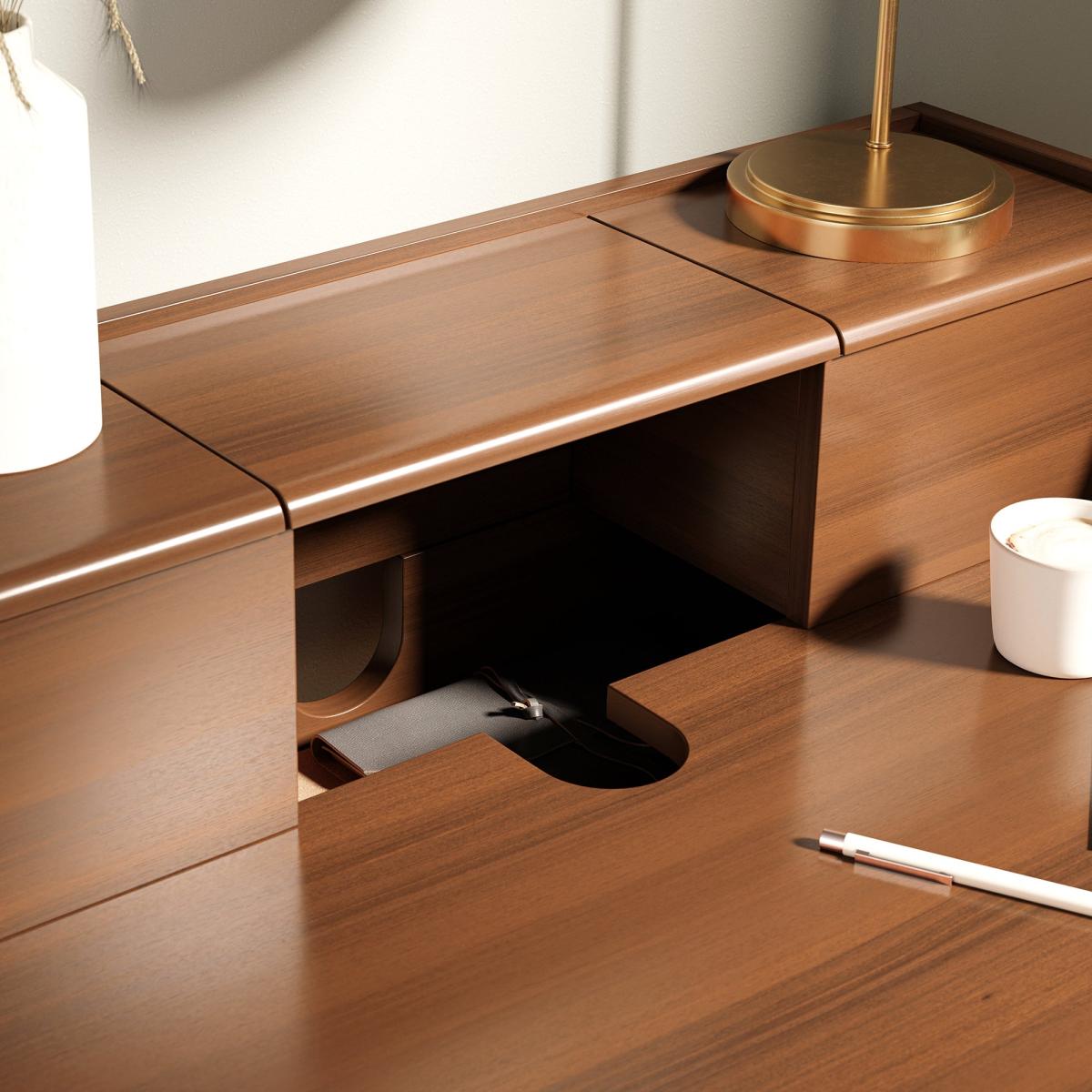 Knowle Compact Pull Out Desk, Dark Stained Oak – image 4