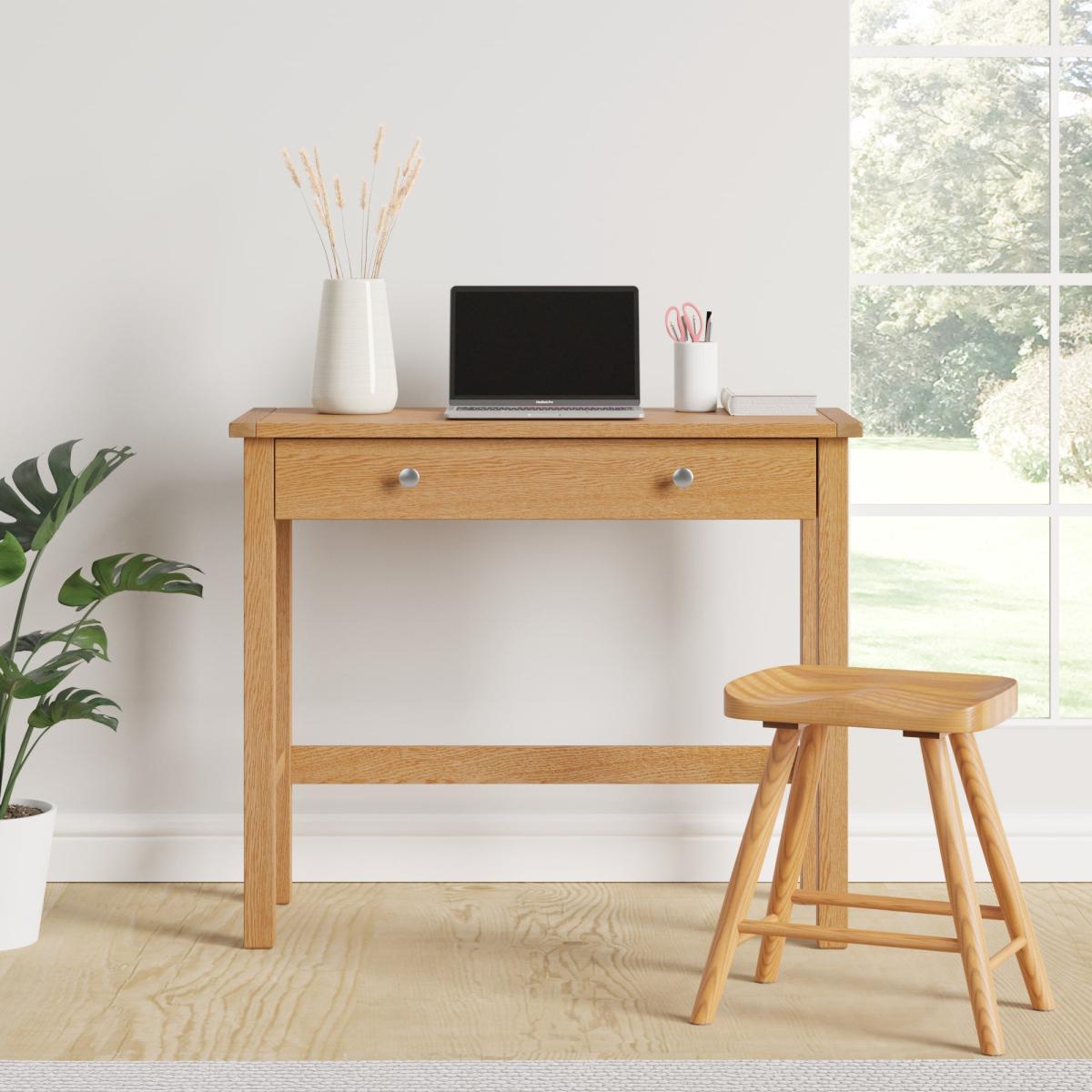 Bromley Slim Line Desk Oak Brown – image 2