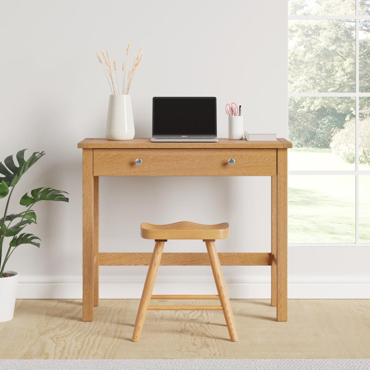 Bromley Slim Line Desk Oak Brown – image 3