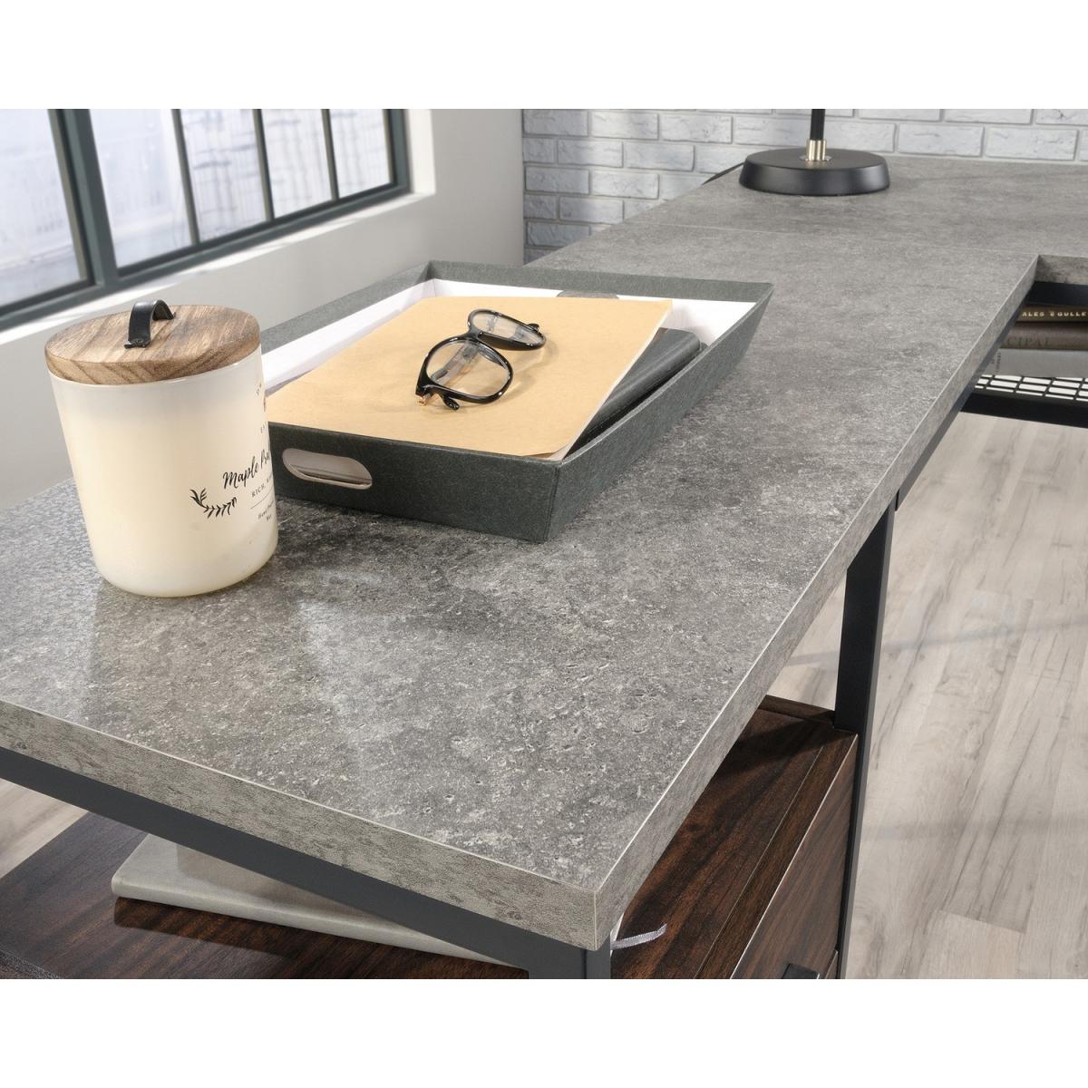 Market L-Shaped Desk in Walnut & Slate Grey – image 3