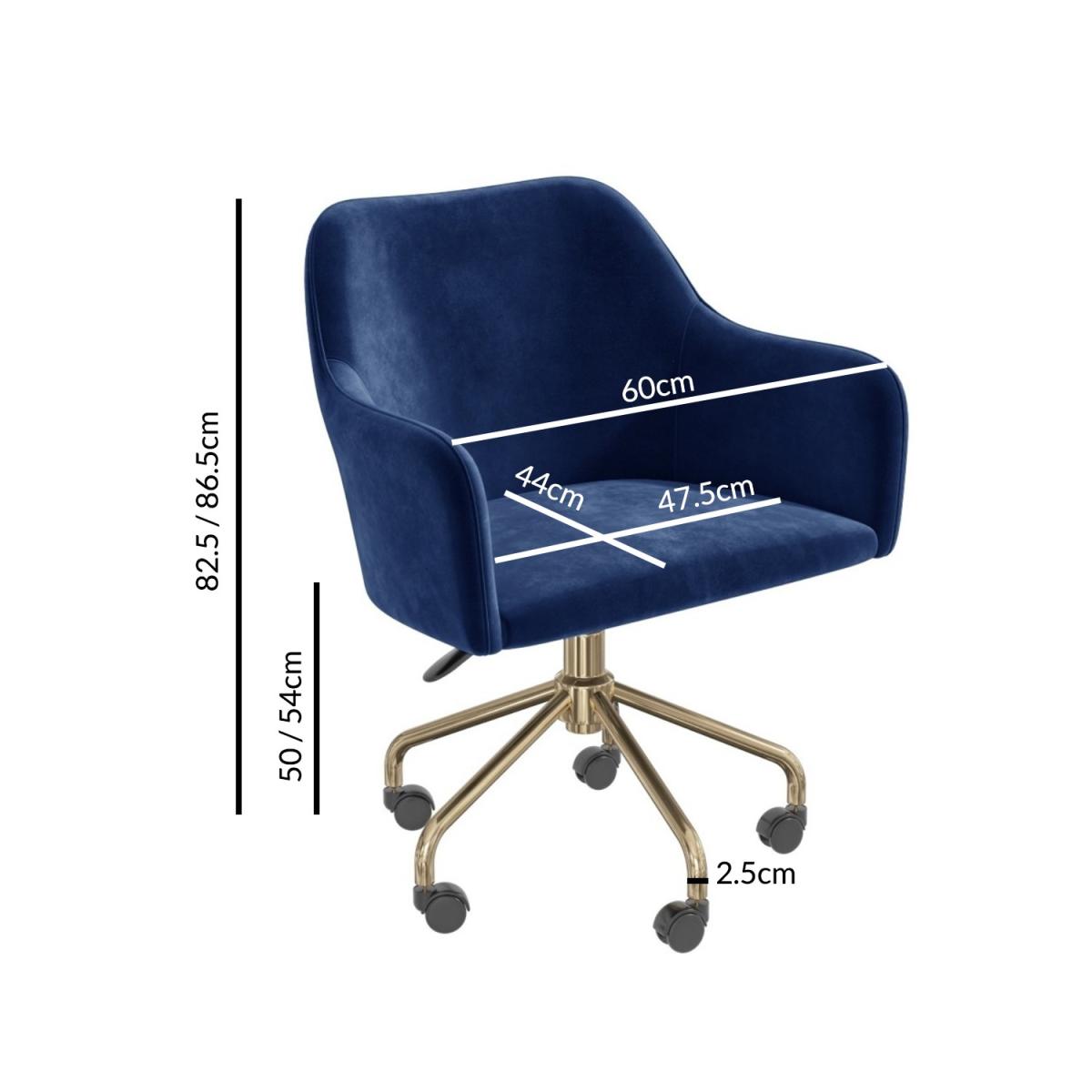 Walnut Desk with Hairpin Legs and Blue Velvet Office Chair Set - Inari - Marley – image 4