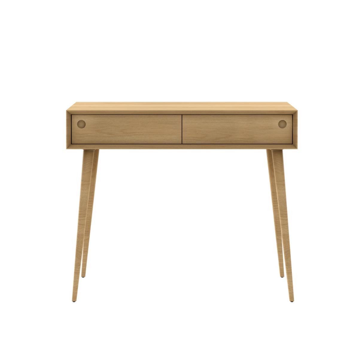 Briana Oak Office Desk with Drawer – image 2