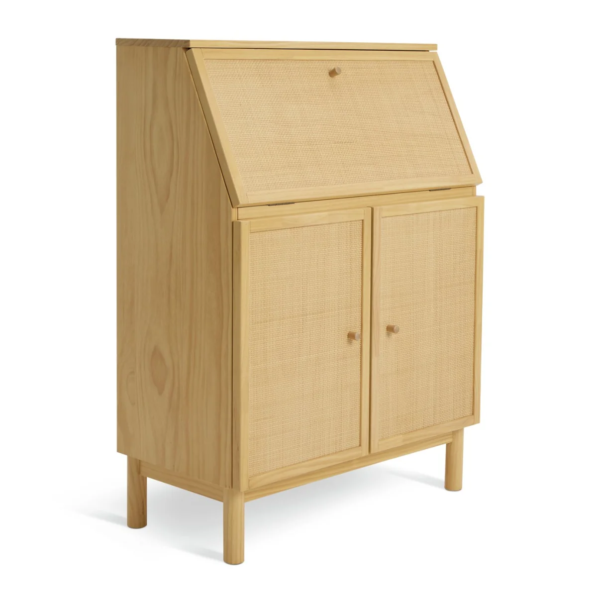 Habitat Simone Hideway Rattan Desk - Oak – image 4