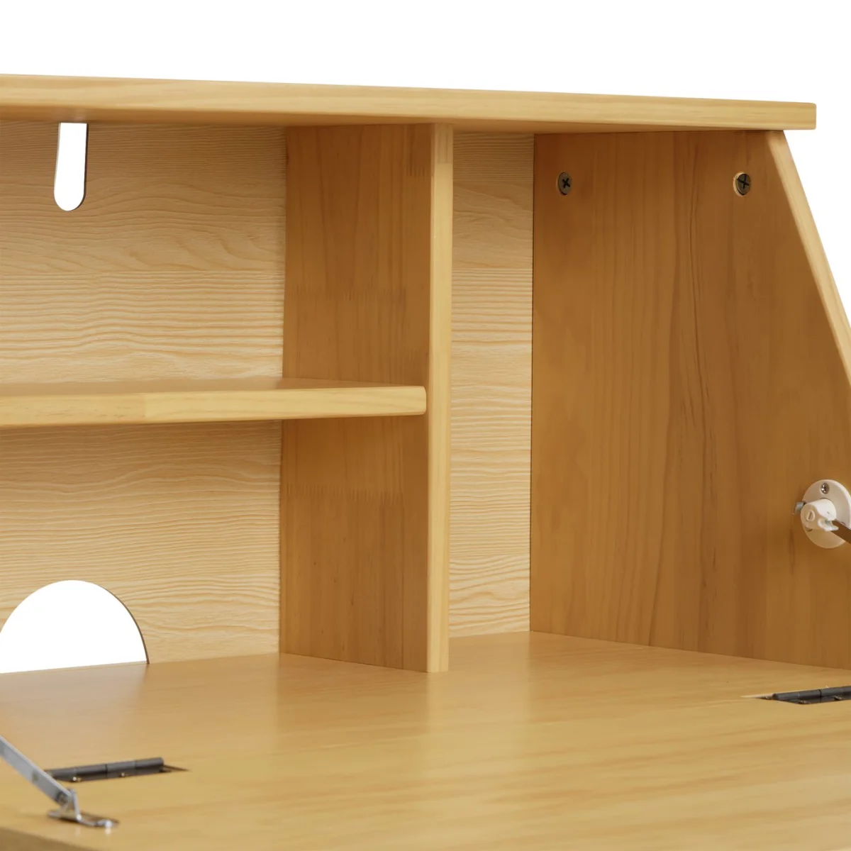 Habitat Simone Hideway Rattan Desk - Oak – image 6