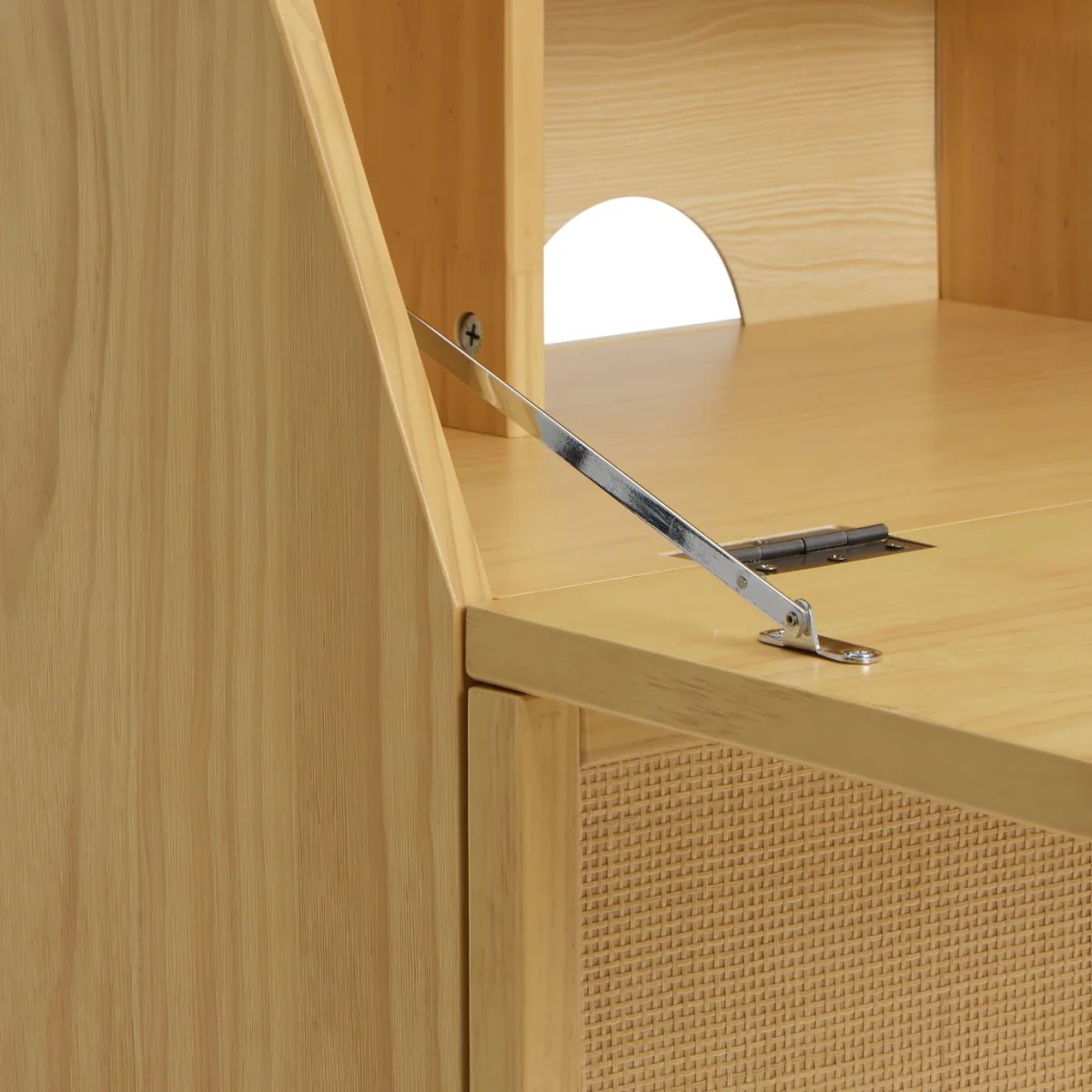Habitat Simone Hideway Rattan Desk - Oak – image 7