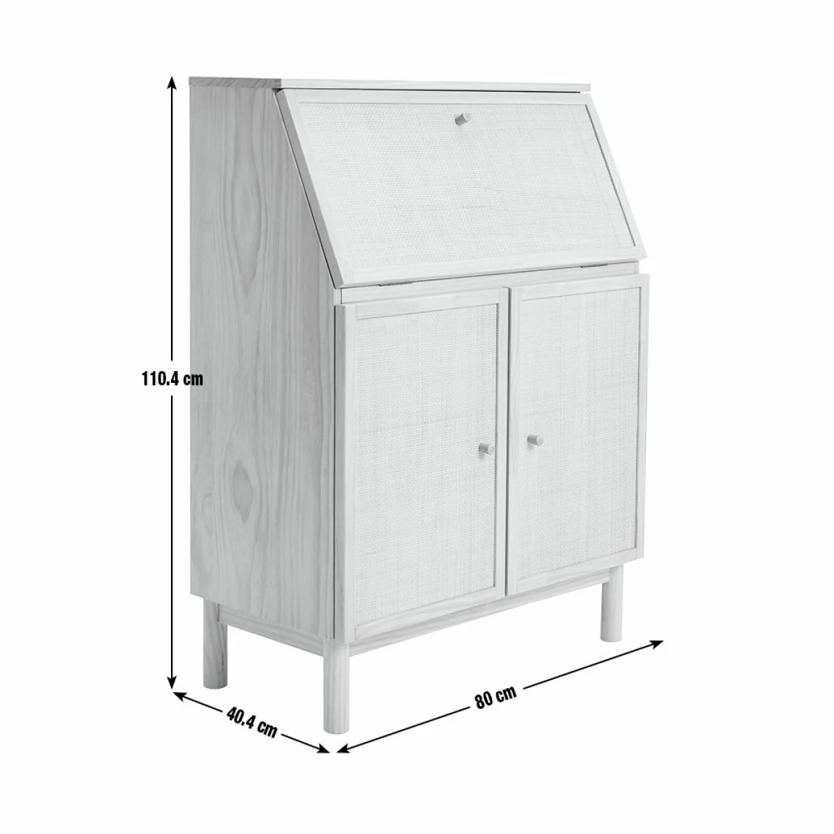 Habitat Simone Hideway Rattan Desk - Oak – image 8
