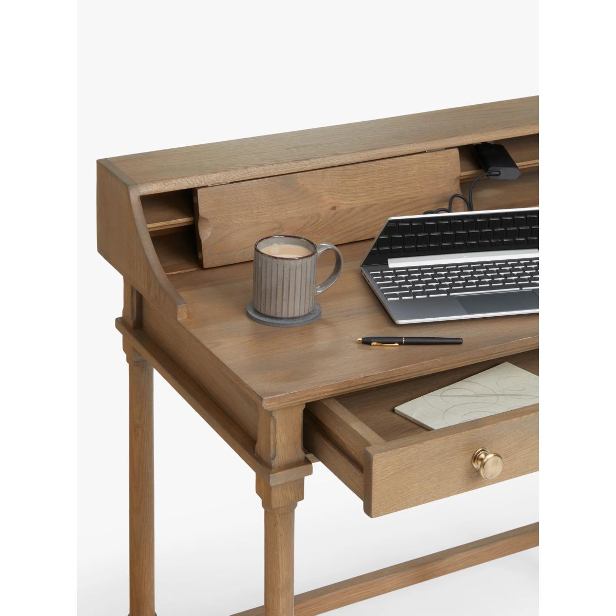 John Lewis Clemence Compact Desk, Greyed Oak – image 6