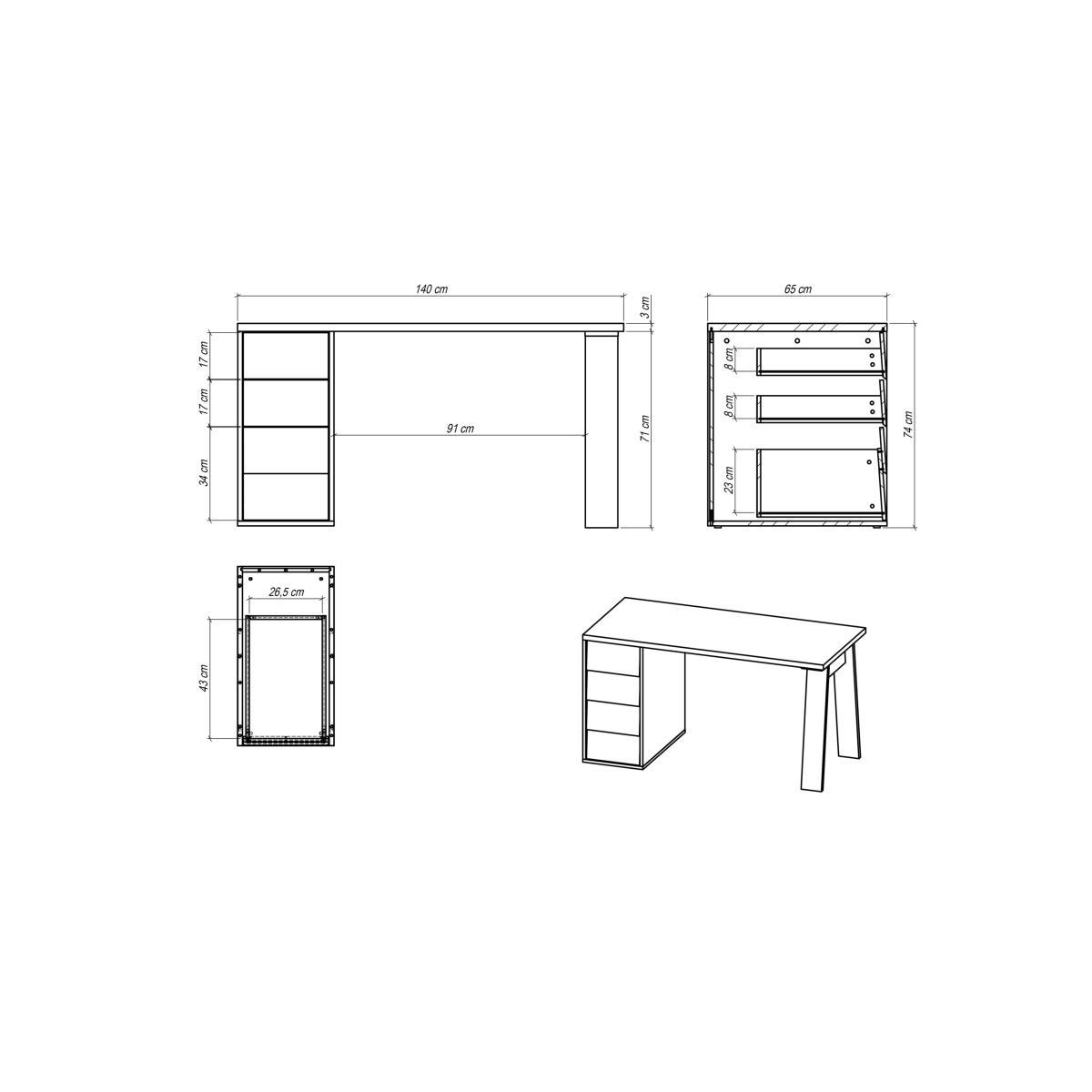 John Lewis & Partners Louvre Desk, Natural, FSC Certified (Oak Veneered Chipboard) – image 6