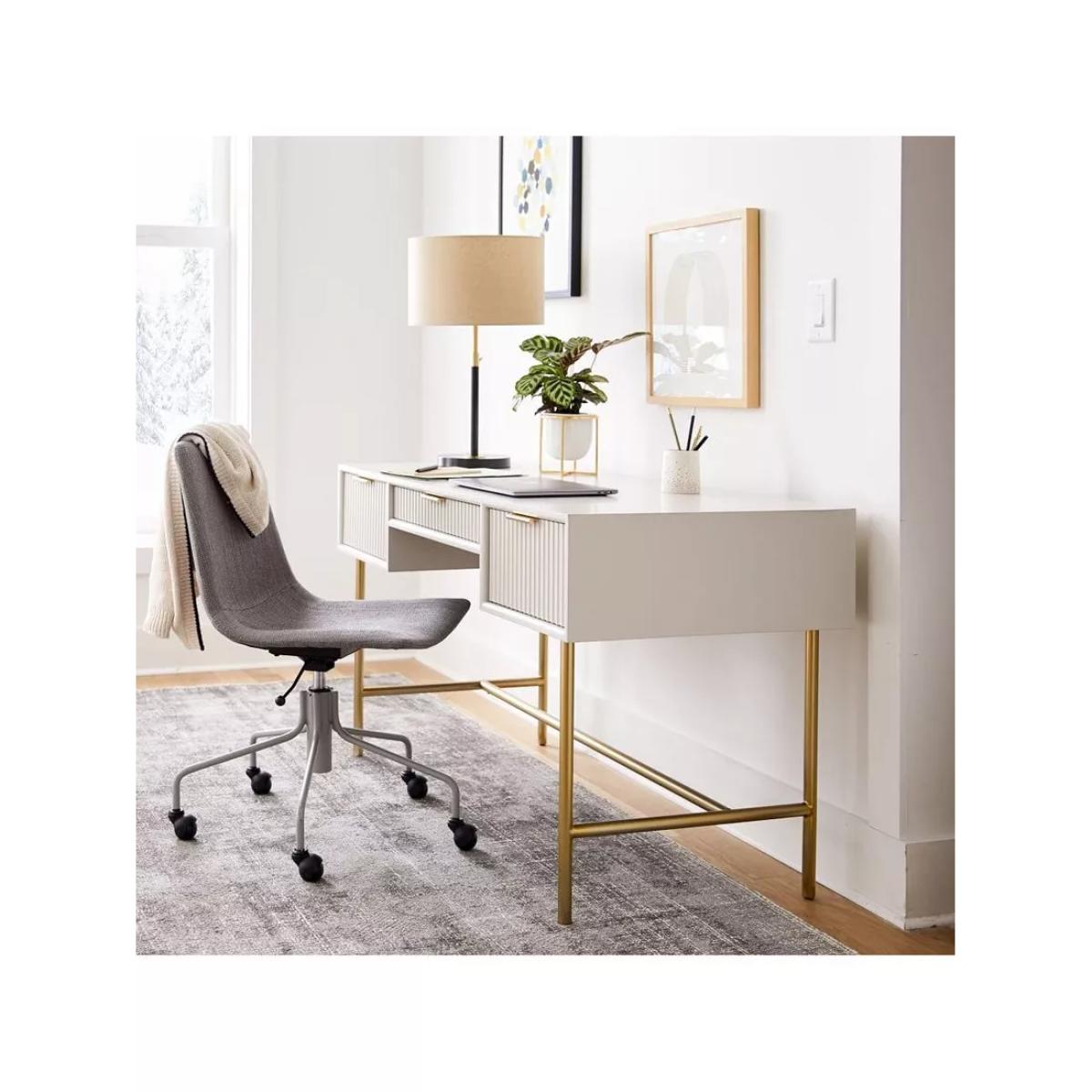 west elm Quinn Lacquer Desk, White – image 2