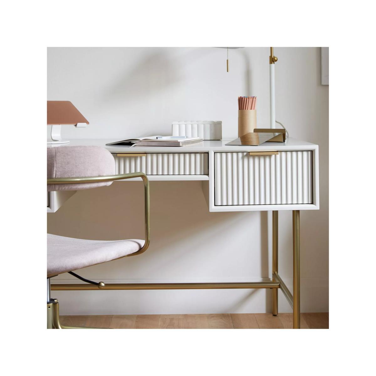 west elm Quinn Lacquer Desk, White – image 3