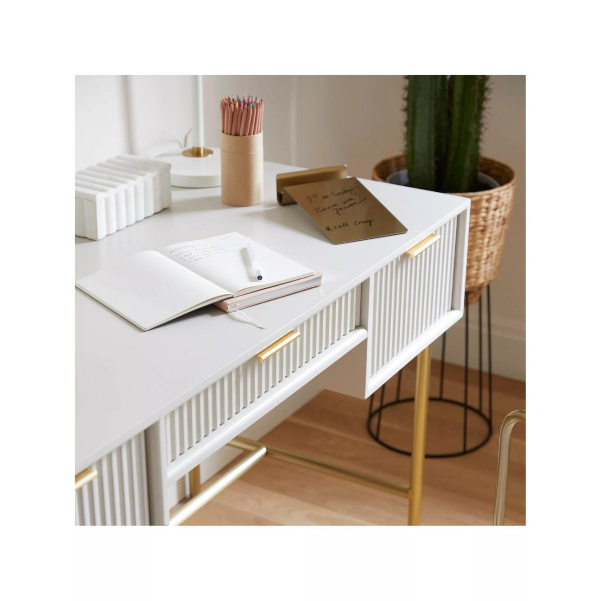 west elm Quinn Lacquer Desk, White – image 4