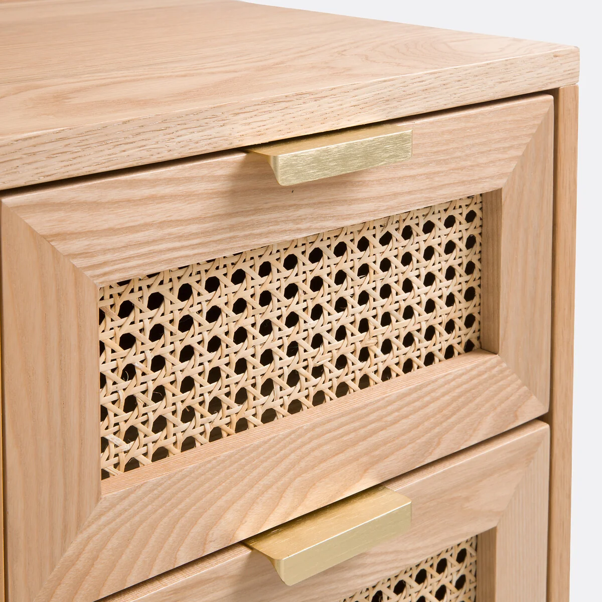 Loris Oak Veneer and Rattan Double Unit Desk – image 5