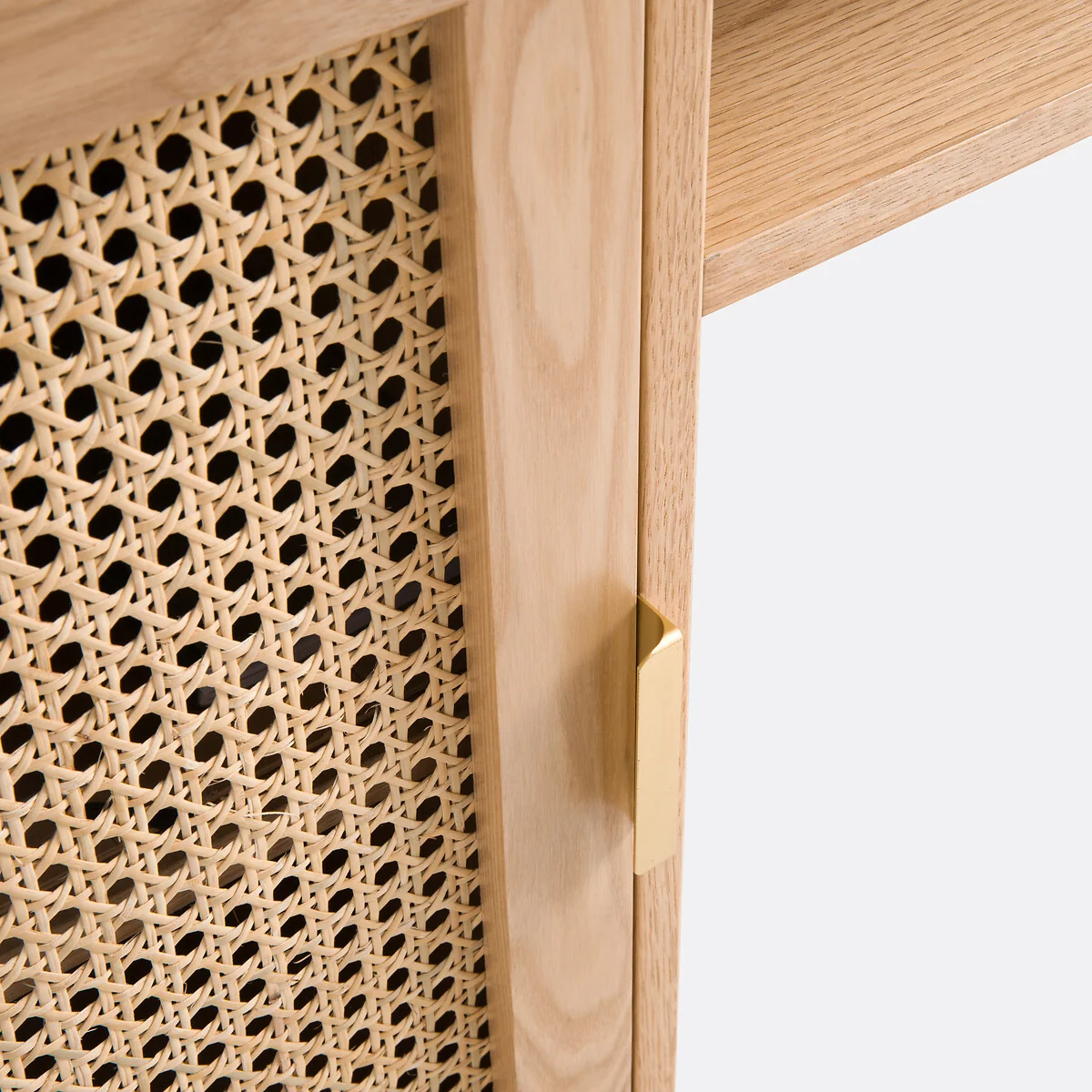 Loris Oak Veneer and Rattan Double Unit Desk – image 6