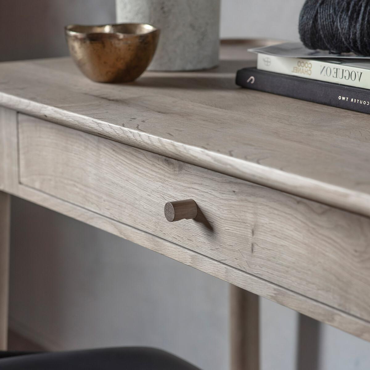 Kargil Scandi Distressed Oak 1 Drawer Desk – image 2