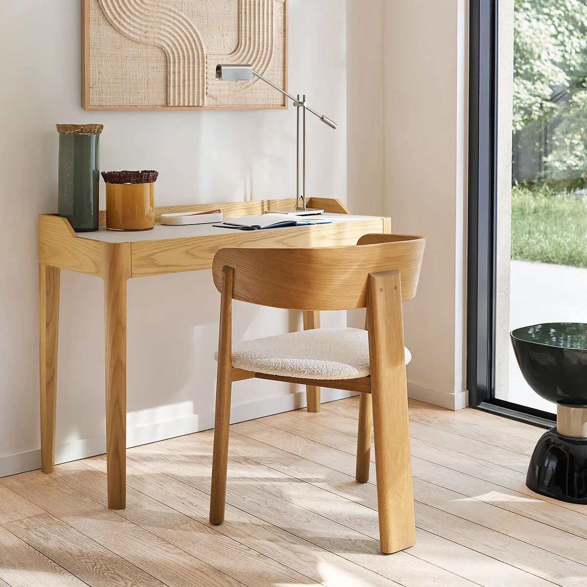 Junius Desk in Oak Veneer and Leather Designed By Emmanuel Gallina – image 2