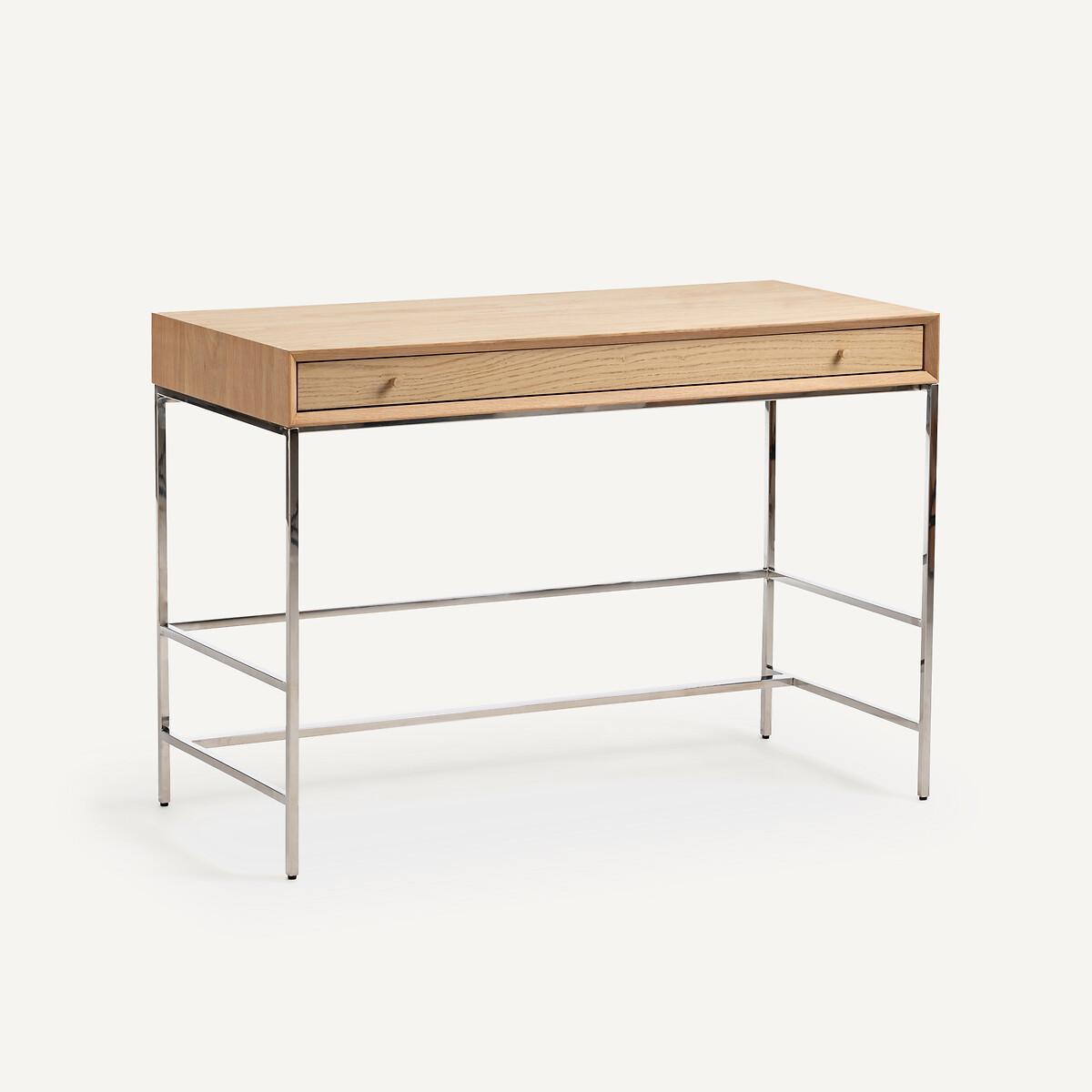 Zaim Oak Veneer and Chrome Desk – image 2