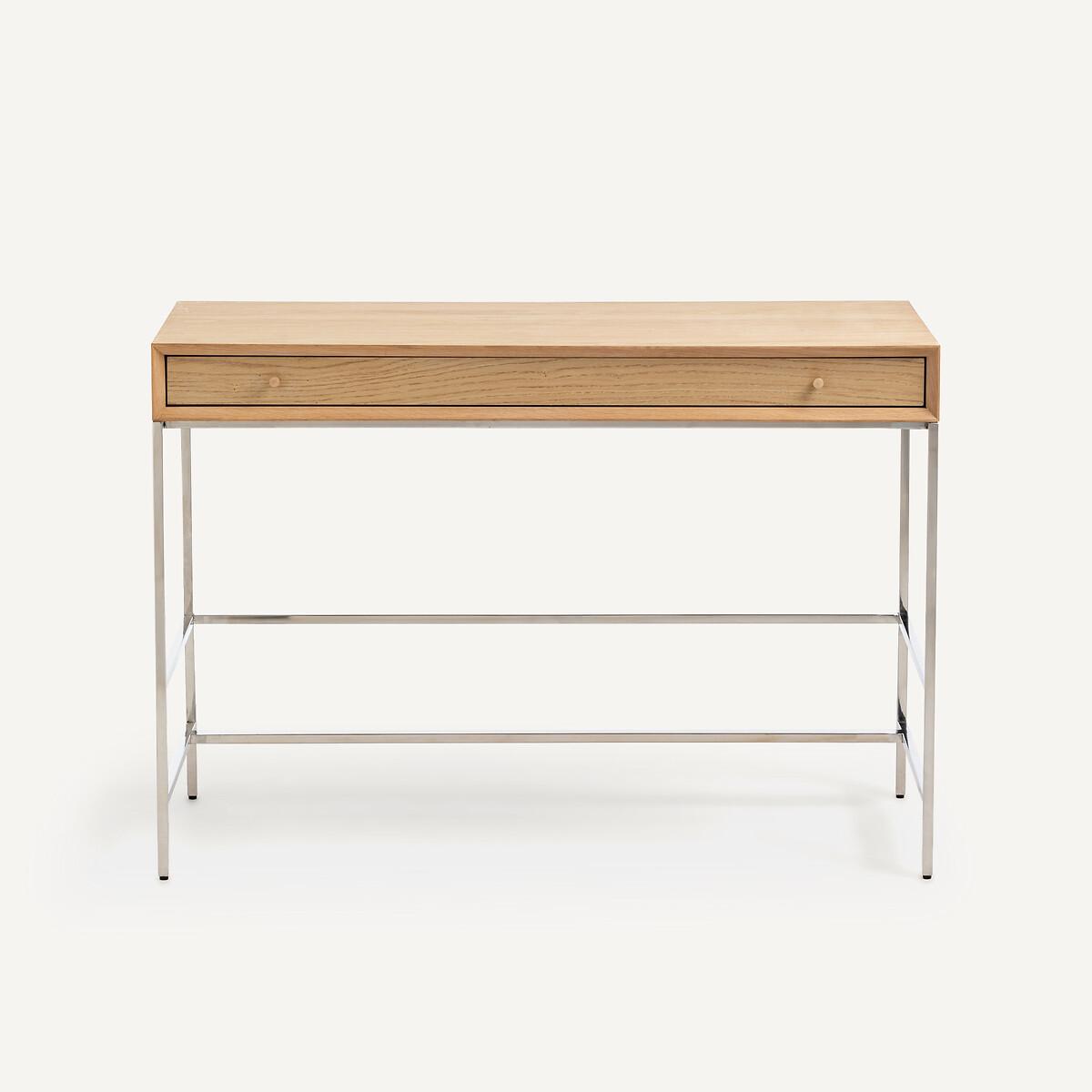 Zaim Oak Veneer and Chrome Desk – image 3