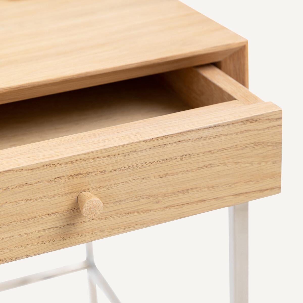 Zaim Oak Veneer and Chrome Desk – image 5
