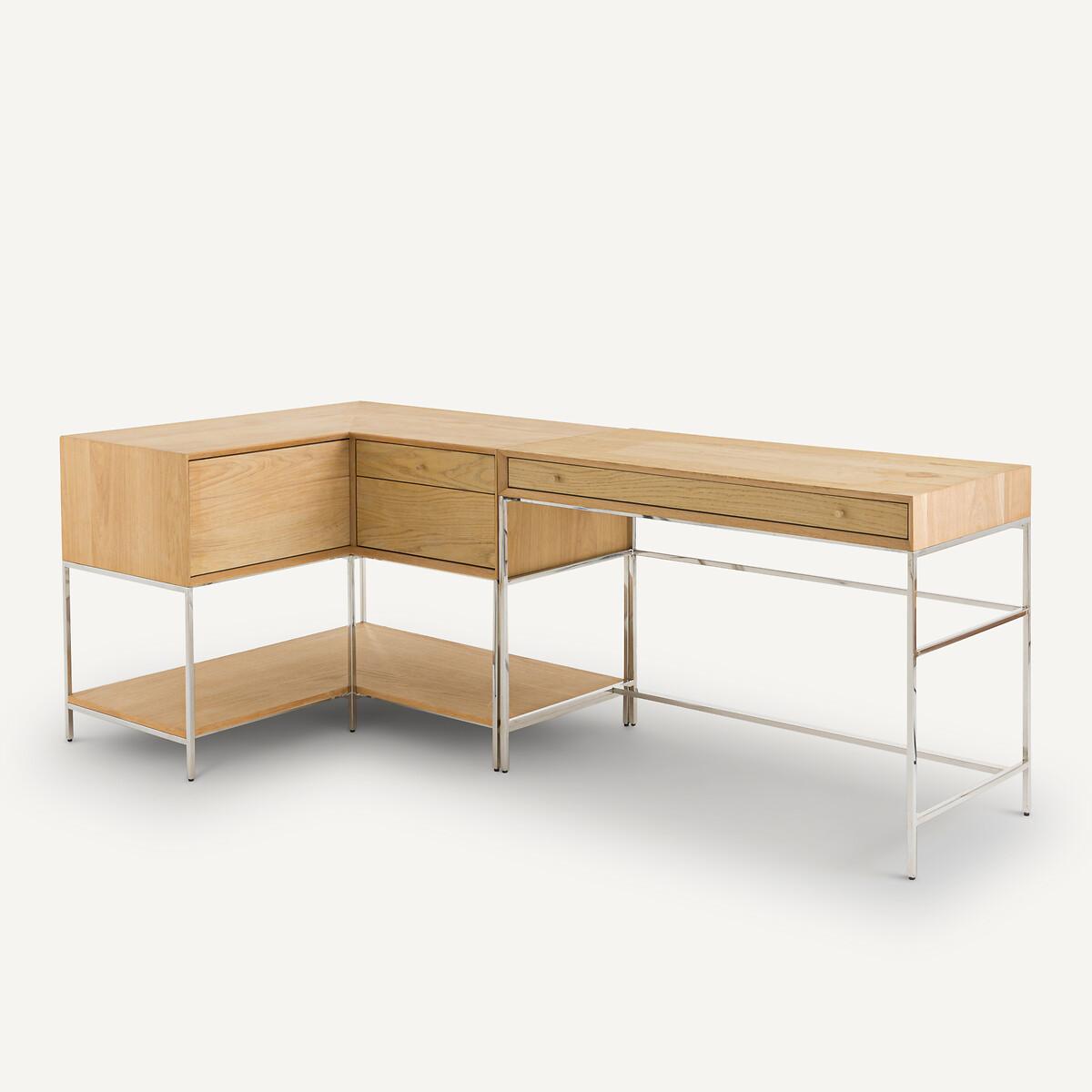 Zaim Oak Veneer and Chrome Desk – image 7