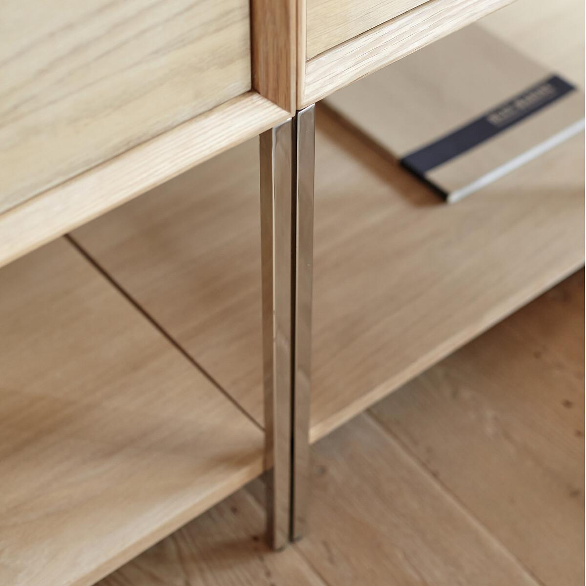 Zaim Oak Veneer and Chrome Desk – image 9
