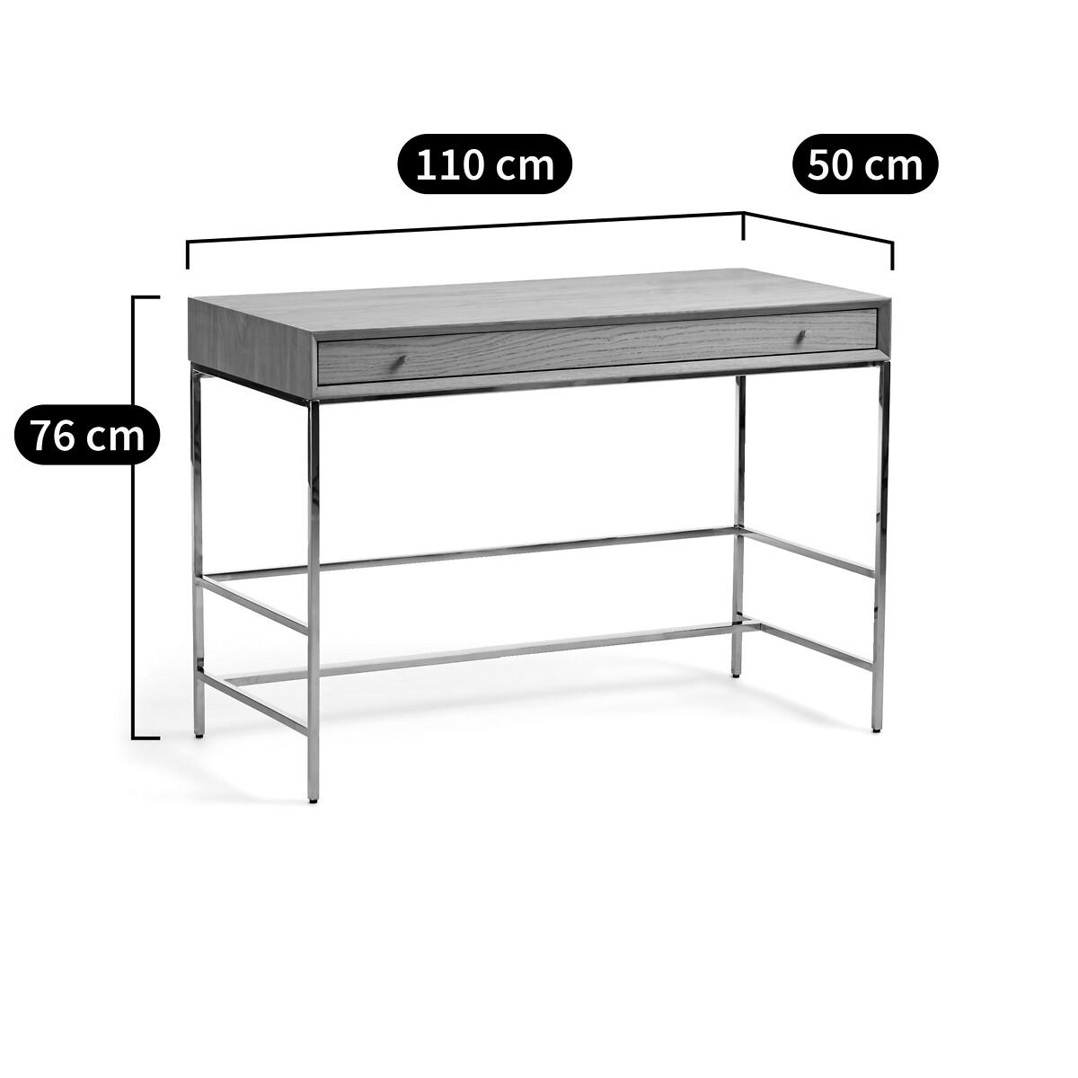 Zaim Oak Veneer and Chrome Desk – image 10