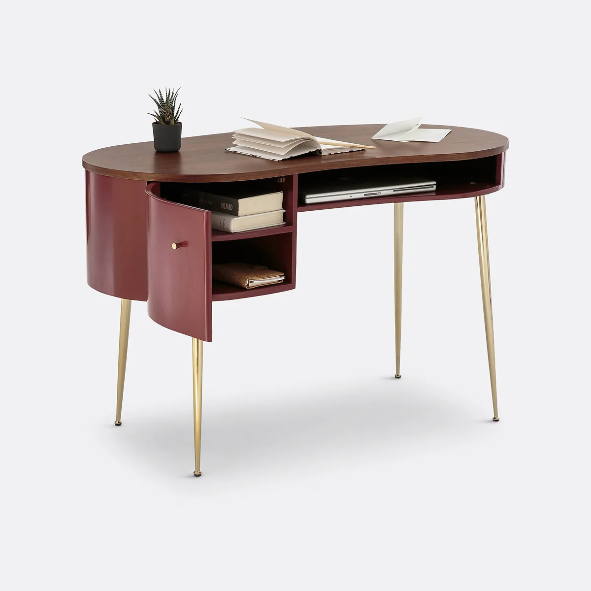 Topim Vintage Walnut Veneer Desk – image 2
