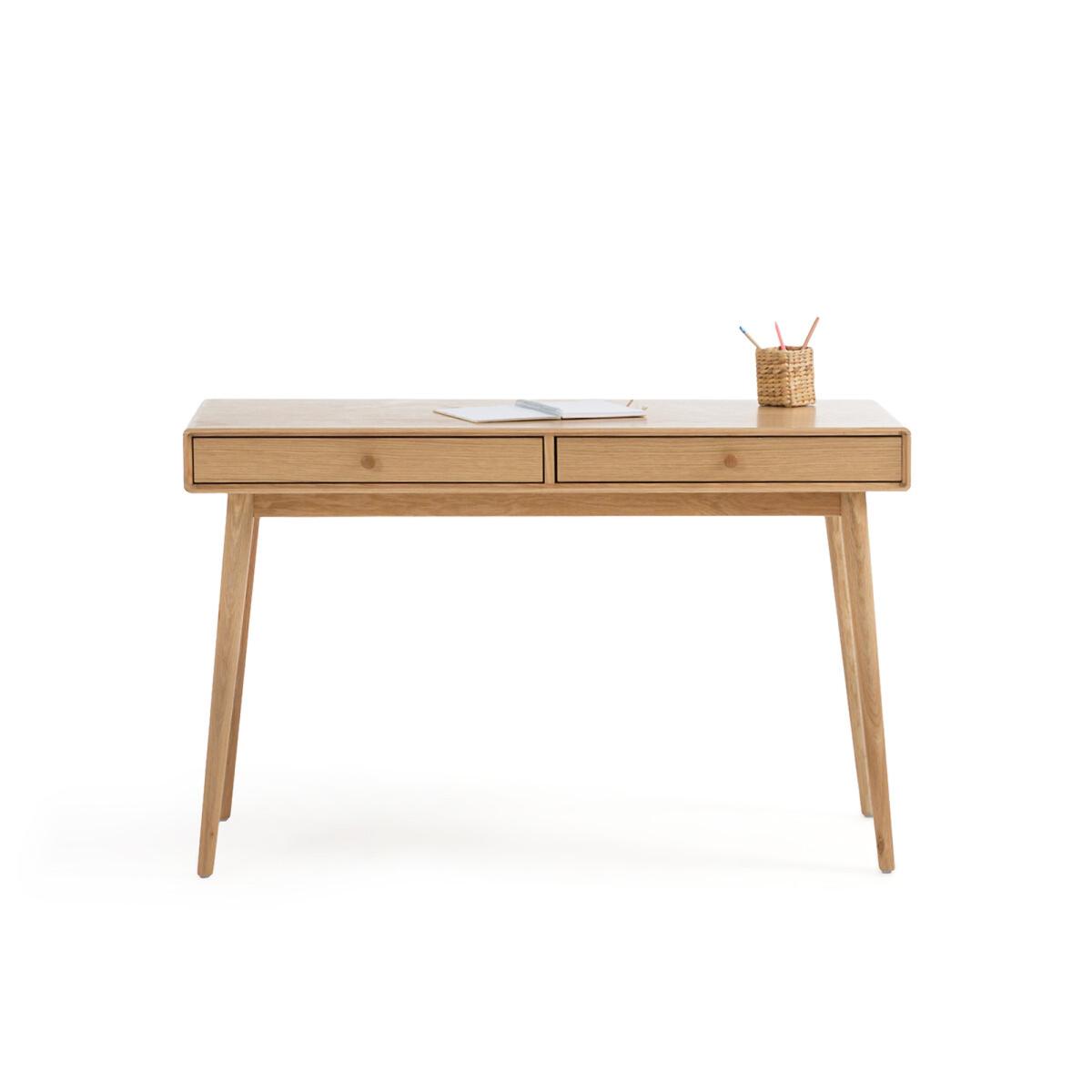 Miji Oak Veneer 2-Drawer Desk – image 2