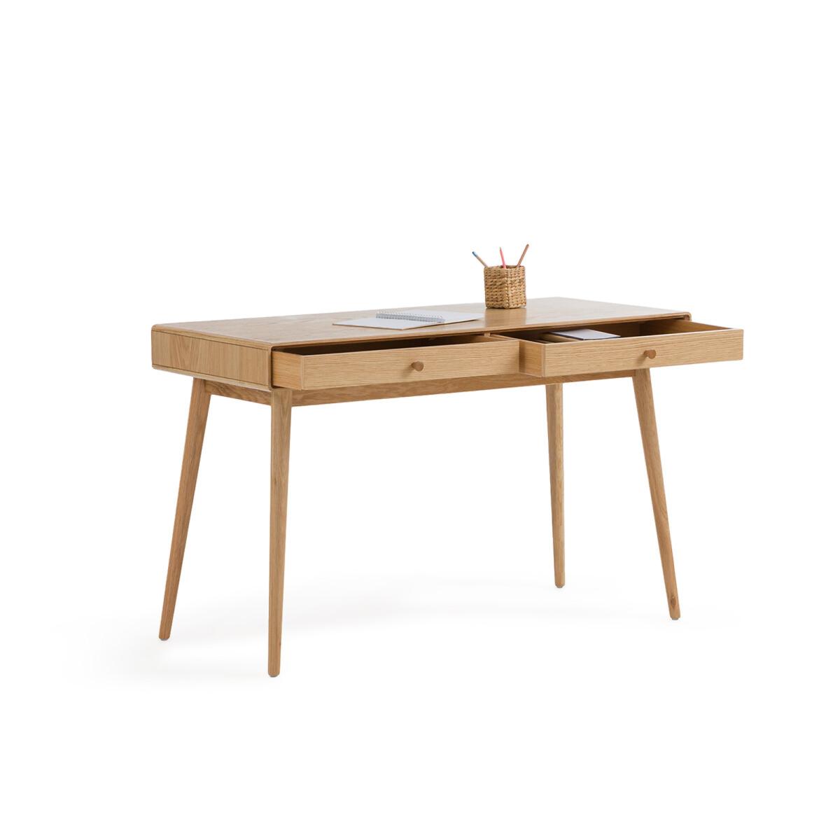 Miji Oak Veneer 2-Drawer Desk – image 3