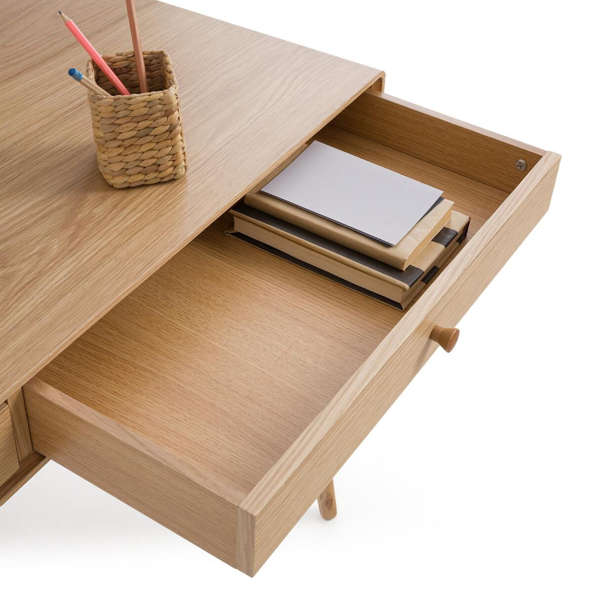 Miji Oak Veneer 2-Drawer Desk – image 4