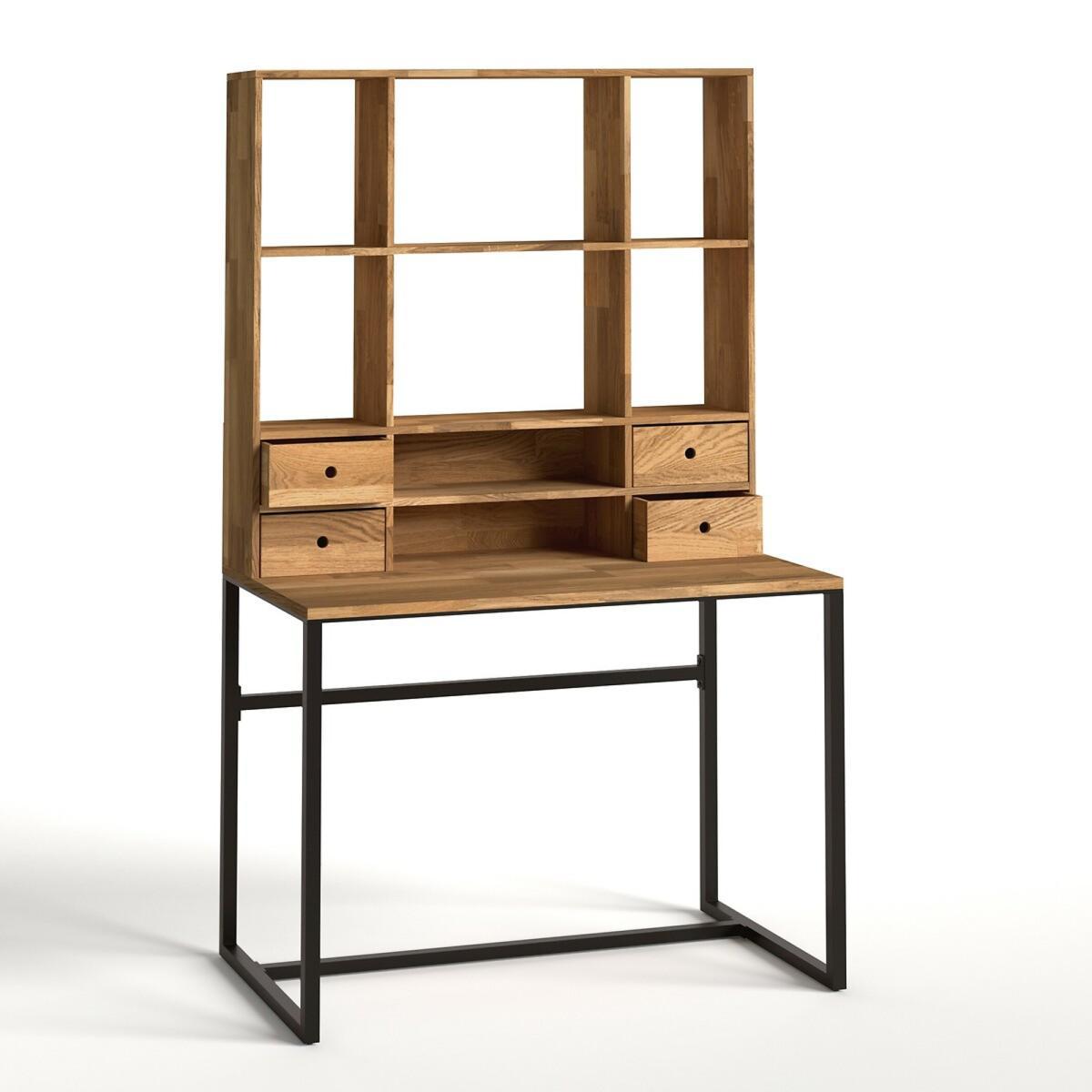 Hiba Oak and Metal Desk, with Extension – image 2