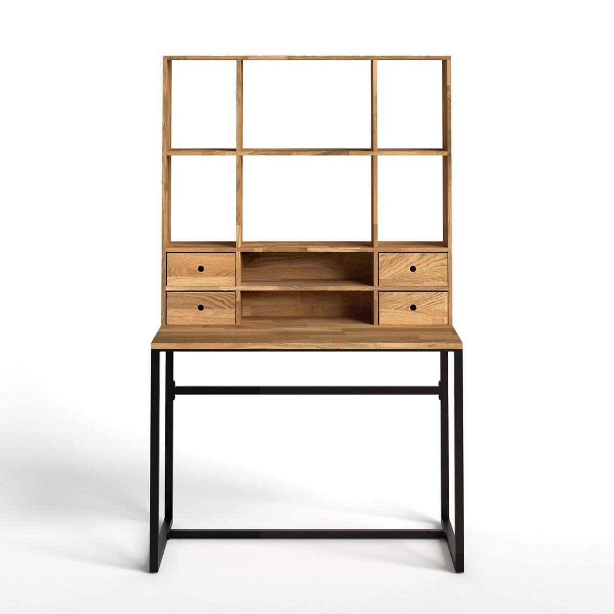 Hiba Oak and Metal Desk, with Extension – image 3