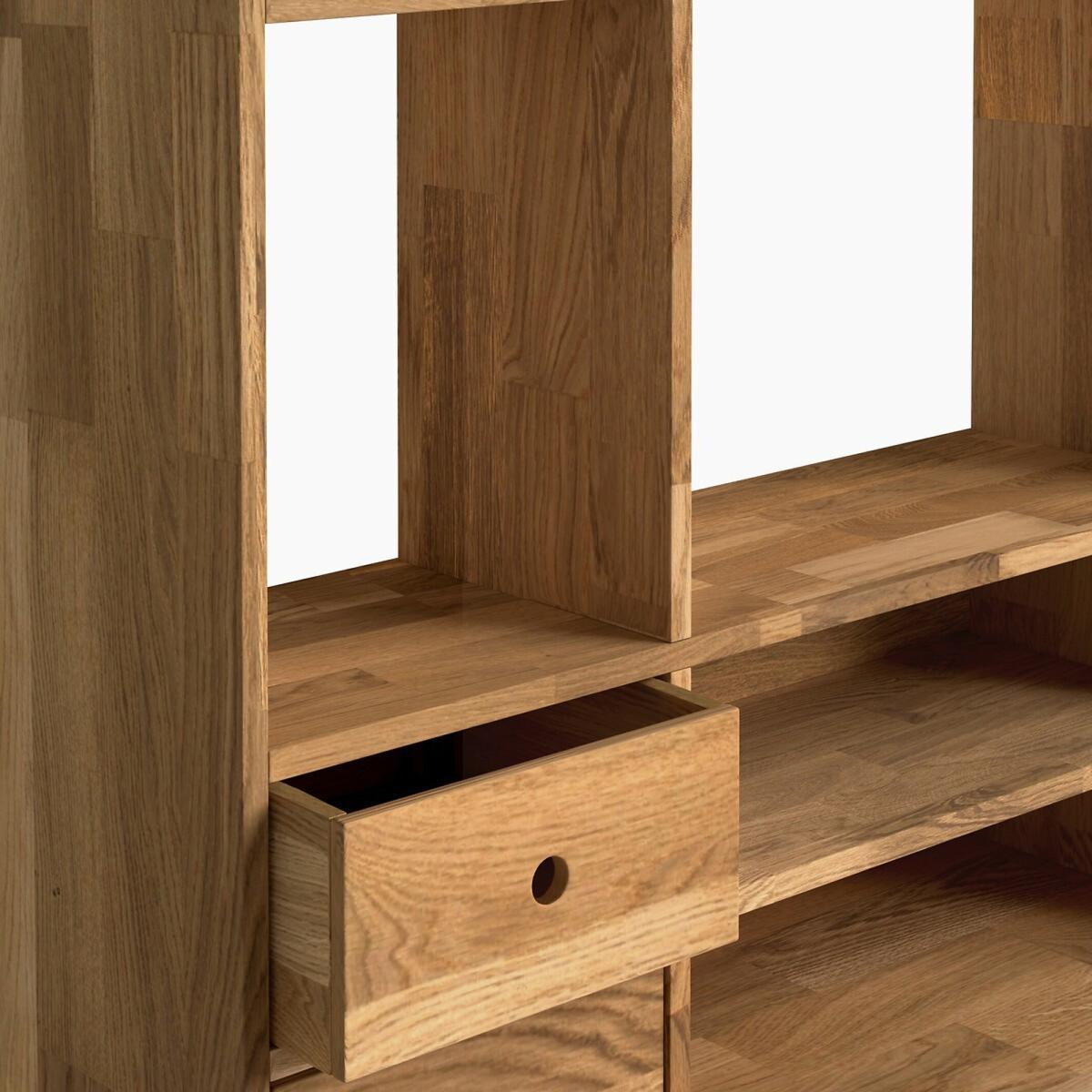 Hiba Oak and Metal Desk, with Extension – image 4