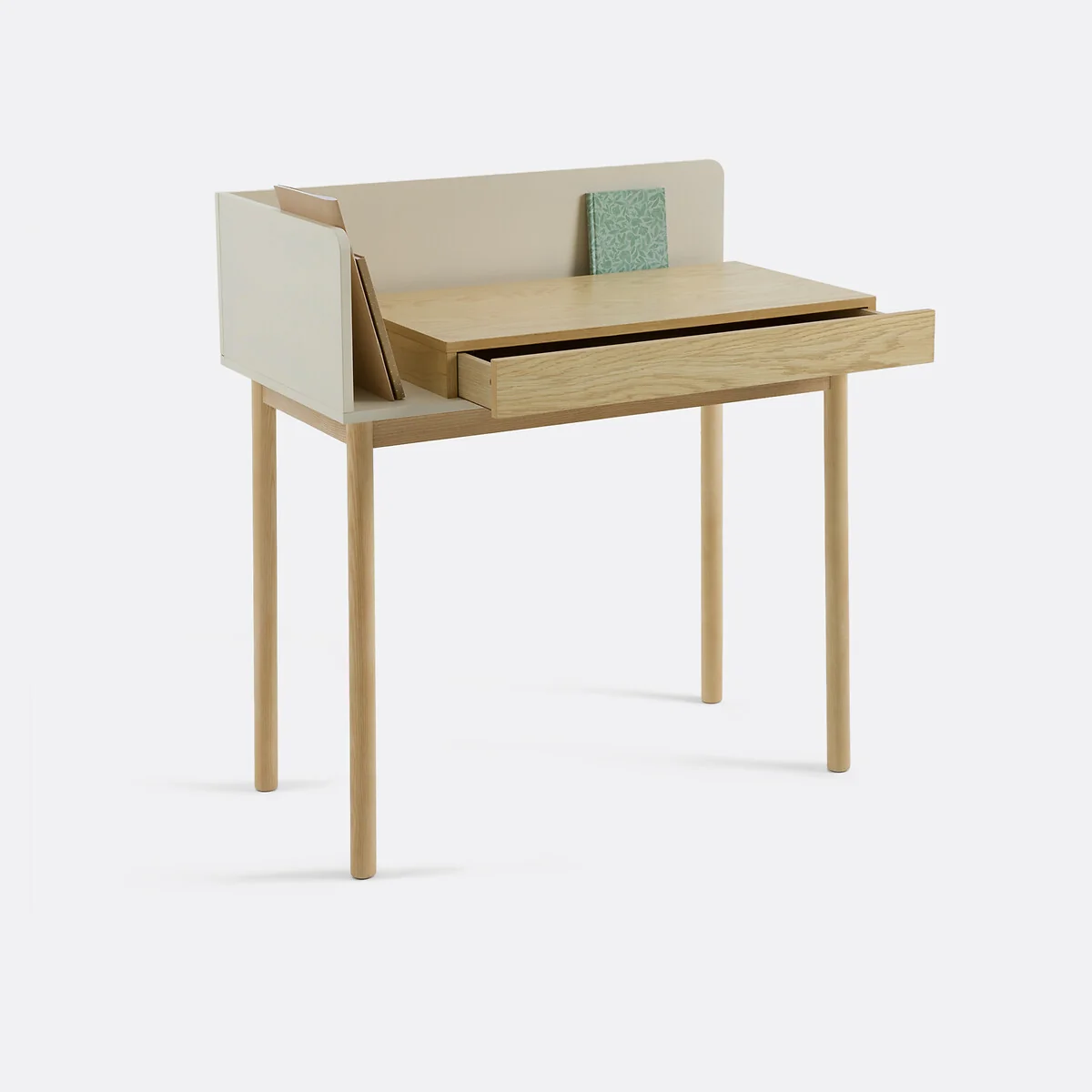 Graphy 1 Drawer Desk in Oak Veneer – image 5